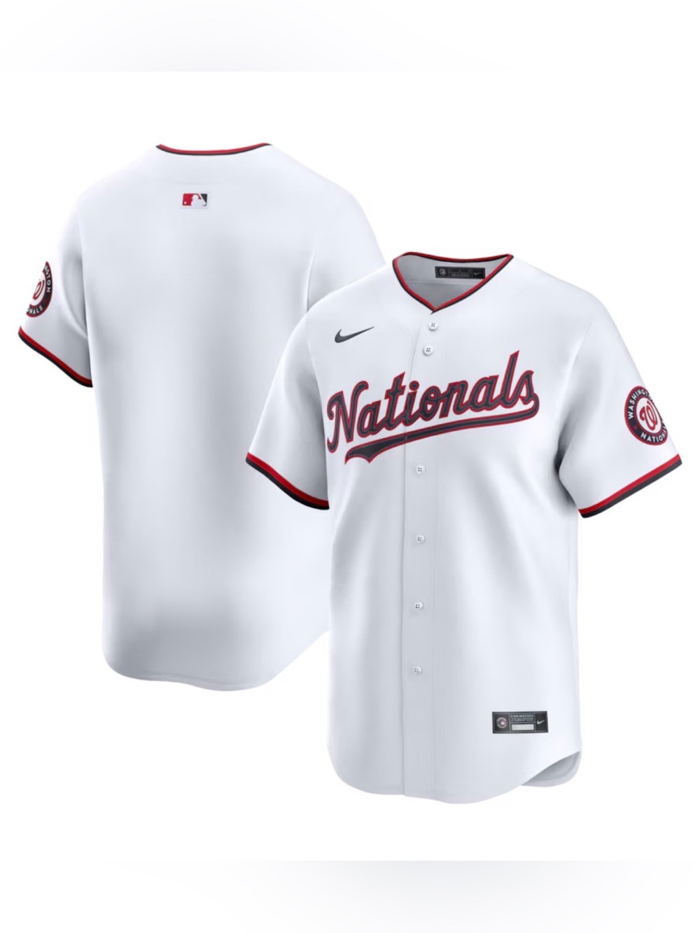NEW Nike Washington Nationals White Stitched Engineered Baseball Jersey Mens M